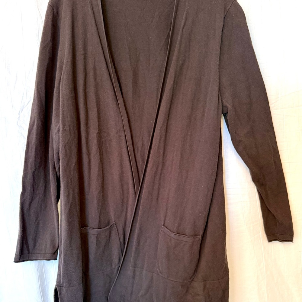 J. Jill Chocolate Knit Cardigan